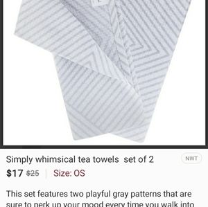 Simply whimsical tea towels set of 2